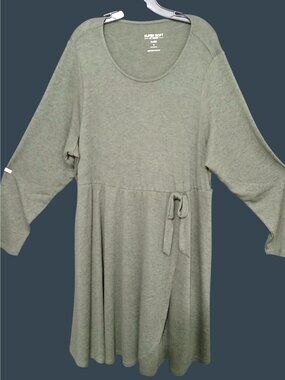 Torrid Super Soft Plush Hacci Knit Faux Wrap Dress Size 3X 3 Green Knee Length